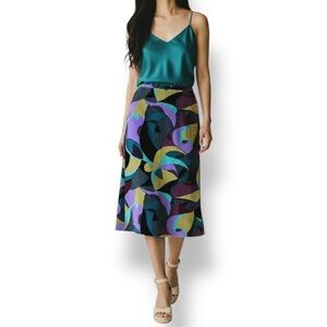 Vintage Harold’s Abstract Velvet Midi Pencil Skirt Size 2